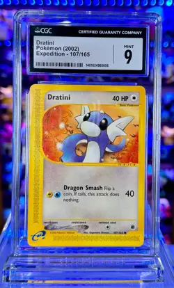 Dratini 107/165 Non-Holo CGC 9 Expedition Base Set Graded Pokemon Card - Image 1