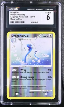 CGC 6 Dragonair Legends Awakened #52/146 Reverse Holo 2008 Pokemon - Image 1