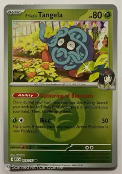 Erika's Tangela (Energy Symbol Pattern) 007/217 Reverse Holo Pokemon TCG NM ASC - Image 1