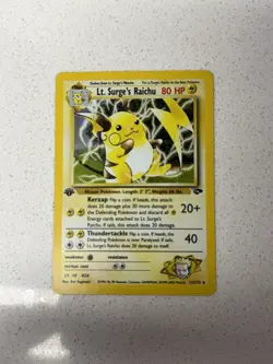 1st Edition Lt. Surge's Raichu 11/132 Gym Challenge 2000 Holo Rare WOTC Pokemon - Image 1
