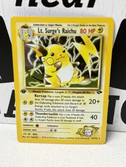 1st Edition Lt. Surge's Raichu 11/132 Gym Challenge 2000 Holo Rare WOTC Pokemon - Image 3