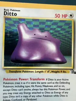 Pokemon TCG Ditto Fossil Holo Unlimited Rare Card 3/62 MISPRINT ERROR - Image 3