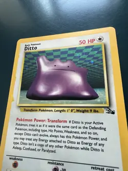Pokemon TCG Ditto Fossil Holo Unlimited Rare Card 3/62 MISPRINT ERROR - Image 4
