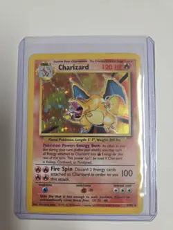 Pokemon Charizard Holo Card Unlimited 004/102 Base Set MP - Image 1