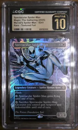 MTG Spider-man Spectacular Spider-man Textured Foil 0241 CGC PRISTINE 10 - Image 1