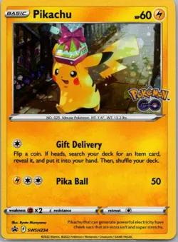 Pokemon TCG Pikachu SWSH234 SWSH Black Star Promos Cosmos Holo NM - Image 1