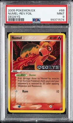 2005 POKEMON EX DEOXYS #68 NUMEL-REVERSE FOIL PSA 9 - Image 1