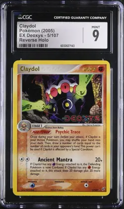 CGC 9 MINT Claydol 5/107 EX Deoxys Reverse Holo Rare Vintage 2005 Pokemon - Image 1