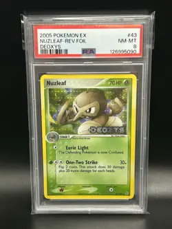 2005 Pokemon Nuzleaf EX Deoxys Stamped Reverse Holo #43 PSA 8 - Image 1