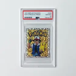 1999 Merlin Pokemon Ash & Pikachu Prism #S29 PSA 10 - Image 1