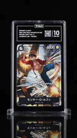 TAG 10 GEM MINT Japanese ONE PIECE 2023 MONKEY D. LUFFY P-035 PROMO MEET NR4 - Image 1