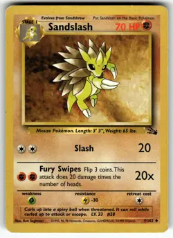 Sandslash 41/62 Fossil LP Pokemon Card TCG - Image 1