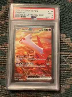 pokemon Latias ex 239/191 Sv08: Surging Sparks SIR PSA 9 Mint - Image 2