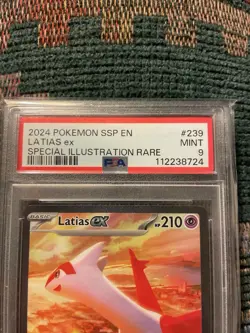 pokemon Latias ex 239/191 Sv08: Surging Sparks SIR PSA 9 Mint - Image 3