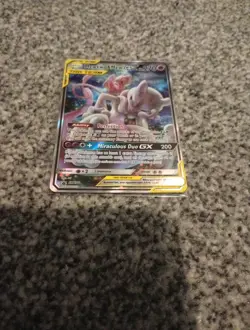 Pokemon TCG Mewtwo and Mew GX SM191 Black Star Promo, Full Art Card - Image 1