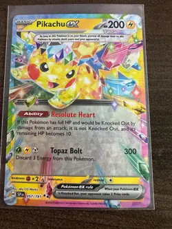 Pokemon TCG Scarlet & Violet Surging Sparks Pikachu ex #057/191 - Image 1