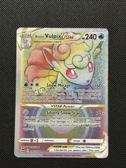 Pokemon Silver Tempest - Alolan Vulpix Vstar - 197/195 - Rainbow Full Art - MINT - Image 2