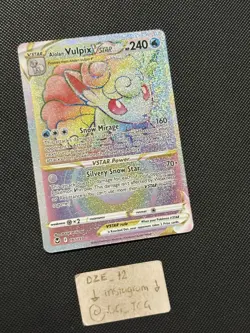 Pokemon Silver Tempest - Alolan Vulpix Vstar - 197/195 - Rainbow Full Art - MINT - Image 3