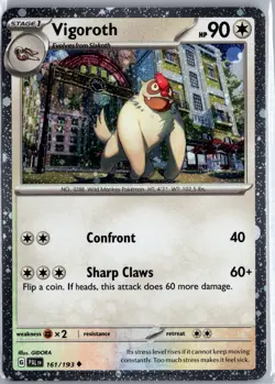 Pokemon Vigoroth (Cosmos Holo) Paldea Evolved #161/193 - Image 1