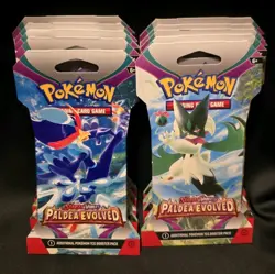 Pokemon TCG 10x Paldea Evolved Sleeved Booster Pack LOT!! 10qty Sleeved Boosters - Image 1