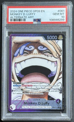 2024 One Piece OP09 EN Alternate Art #061 Monkey D. Luffy PSA 10 GEM MINT - Image 1