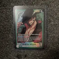 One Piece Dracule Mihawk Leader Holo Seven Warloards Alt Art OP14-020 CCG NM - Image 1