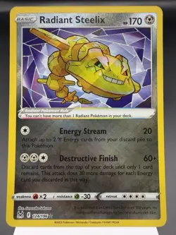 Radiant Steelix 124/196 - Radiant Rare - SWSH Lost Origin Pokemon Card MINT - Image 1