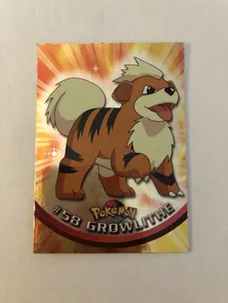 Pokemon Card Topps 58 Growlithe Silver Foil Blue Label 1999 - Image 1