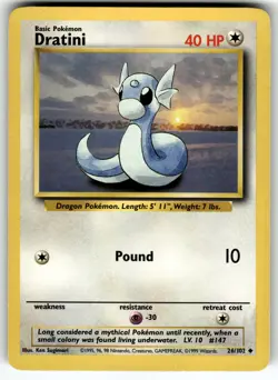 Dratini 026/102 Base Set LP Pokemon Card TCG - Image 1