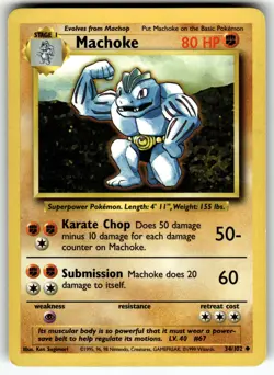 Machoke 034/102 Base Set LP Pokemon Card TCG - Image 1