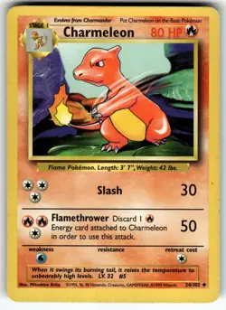 Charmeleon 024/102 Base Set LP Pokemon Card TCG - Image 1