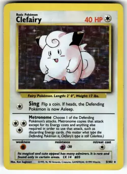 Clefairy 005/102 Base Set LP Pokemon Card TCG - Image 1