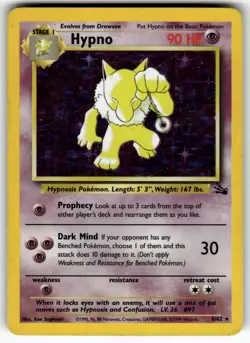 Hypno (8) 08/62 Fossil MP Pokemon Card TCG - Image 1