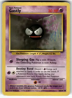 Gastly 050/102 Base Set LP Pokemon Card TCG - Image 1