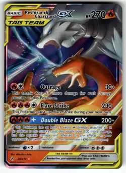 Reshiram & Charizard GX 20/214 SM - Unbroken Bonds LP Pokemon Card TCG - Image 1