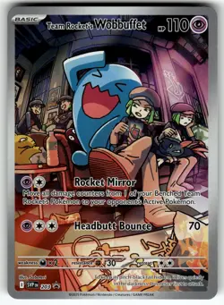 Team Rocket's Wobbuffet 203 SV: Scarlet & Violet Promo NM Pokemon Card TCG - Image 1