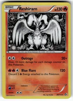 Reshiram 28/113 Legendary Treasures LP- Pokemon Card TCG - Image 1