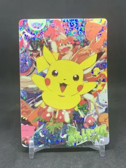 Pokemon Pocket Monsters Vintage Vending Prism Sticker Card #100 Pikachu Friends - Image 1