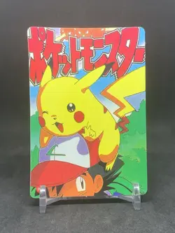 Pokemon Pocket Monsters Vintage Vending Prism Sticker Card #100 Pikachu Friends - Image 2