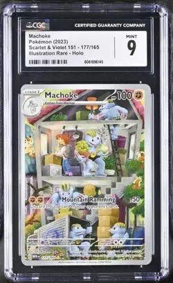 Machoke IR Holo #177/165 - 2023 Pokemon Scarlet & Violet 151 - CGC 9 Mint - Image 1