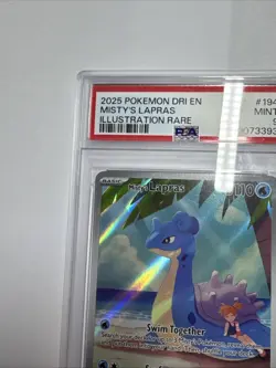 2025 POKEMON DRI EN-DESTINED RIVALS ILLUSTRATION RARE #194 MISTY'S LAPRAS PSA 9 - Image 2