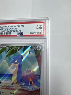 2025 POKEMON DRI EN-DESTINED RIVALS ILLUSTRATION RARE #194 MISTY'S LAPRAS PSA 9 - Image 3