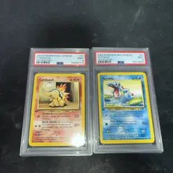 Pokemon Neo Genesis Starters 1st Edition - Cyndaquil #57 + Totodile #81 Psa 9 X2 - Image 1