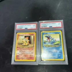 Pokemon Neo Genesis Starters 1st Edition - Cyndaquil #57 + Totodile #81 Psa 9 X2 - Image 2