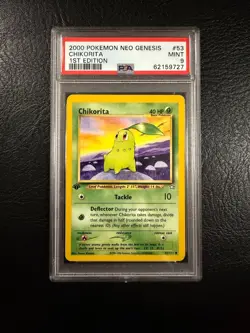 Pokemon Neo Genesis #53 - Chikorita - MINT - 1st Edition - PSA 9! - Image 1