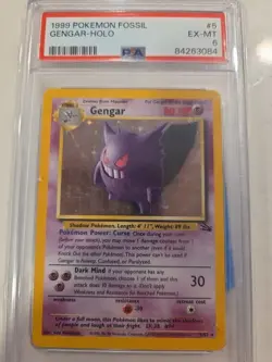 1999 Pokemon Fossil #5 Gengar Holo #5/62 PSA 6 EX- MT! - Image 1