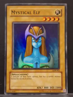Yugioh Mystical Elf LOB-062 Super Rare Unlimited NM - Image 1