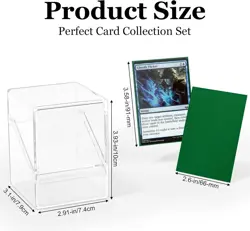 Standard Card Deck Box + 100 Sleeves Divider MTG Commander Storage Green - Image 2
