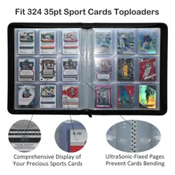 Toploader Binder for Sport Cards, Fit 324 Toploaders 9-Pocket Clear Pages, To... - Image 2