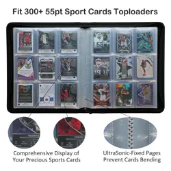 Toploader Binder for Sport Cards, Fit 324 Toploaders 9-Pocket Clear Pages, To... - Image 3